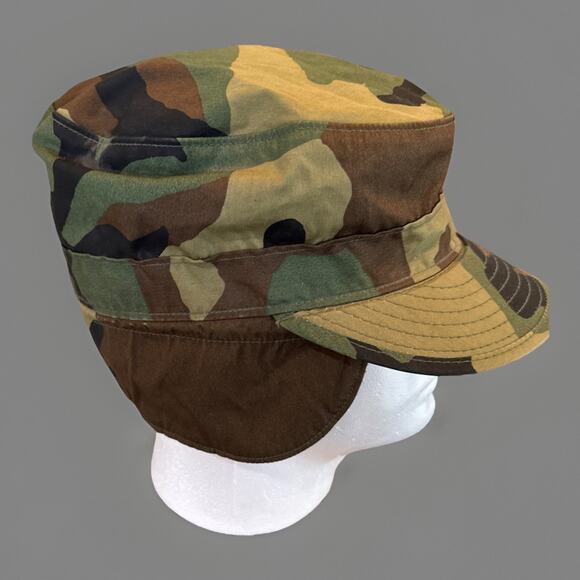 Class 1 U.S. Army Camouflage Hat With Ear Flap Size 7 3/8 Preowned Mint - Picture 4 of 6